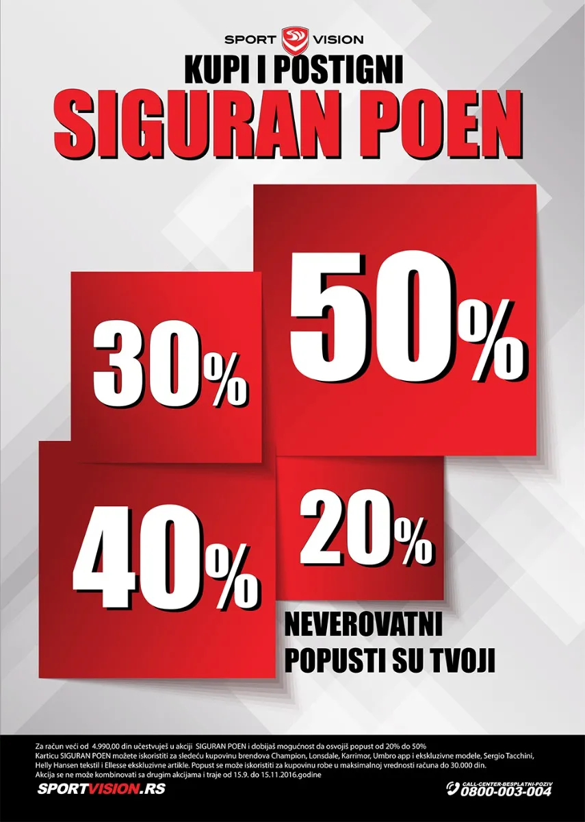  Siguran poen u Sport Vision prodavnicama