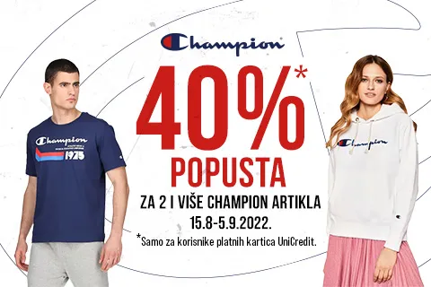 SPORT VISION I UNICREDIT BANKA: SJAJAN POPUST NA CHAMPION ARTIKLE