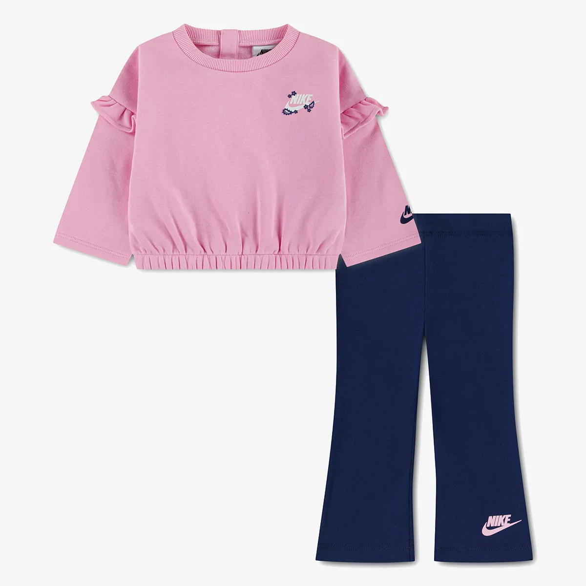 NIKE Set NKG RUFFLE CREW FLARE LEGGING