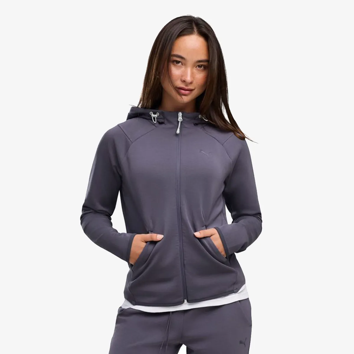 Ženski duks sa zipom i kapuljačom Puma Tech Sense full-zip jacket dk