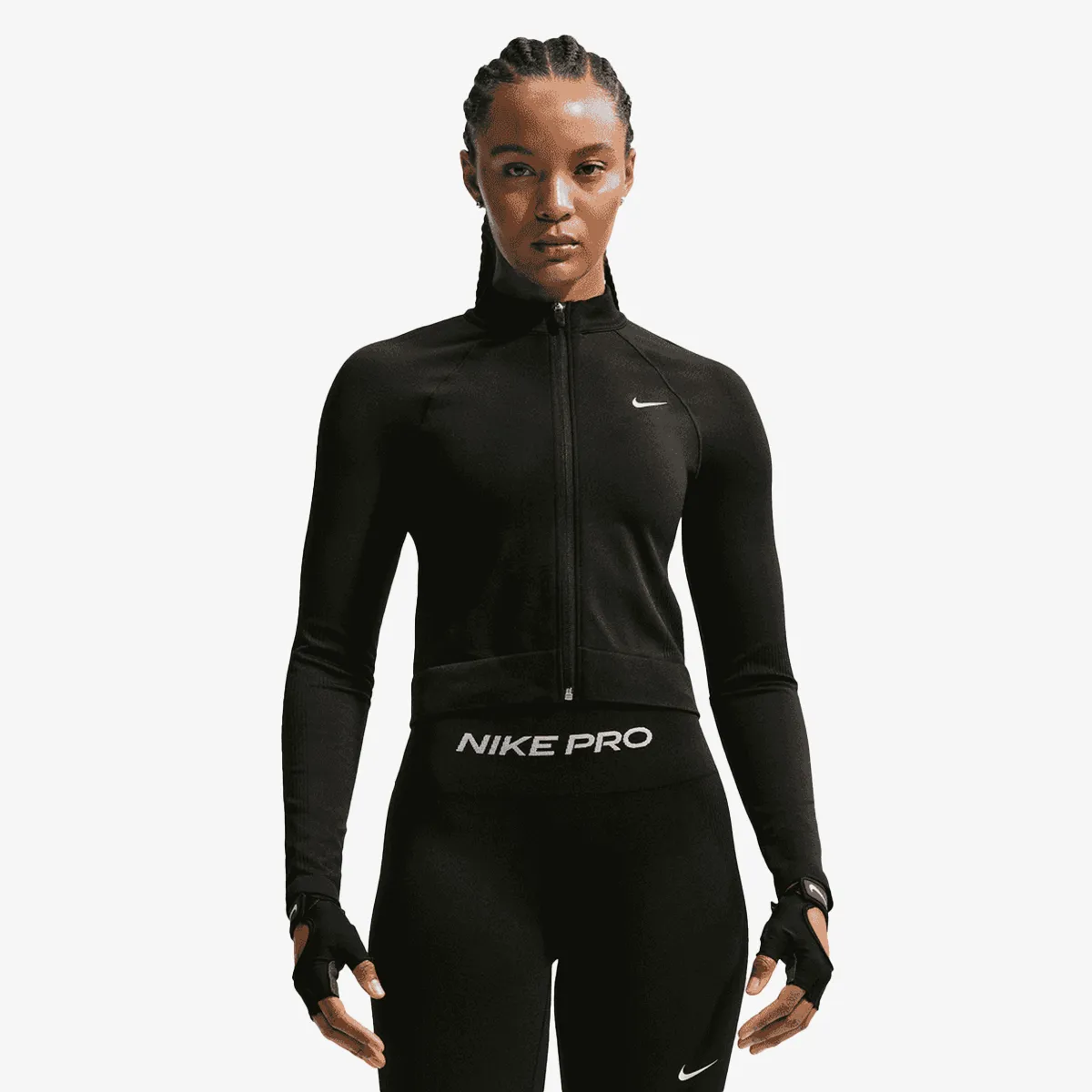 NIKE Majica dugih rukava Pro Dri-FIT Seamless Full Zip Midlayer