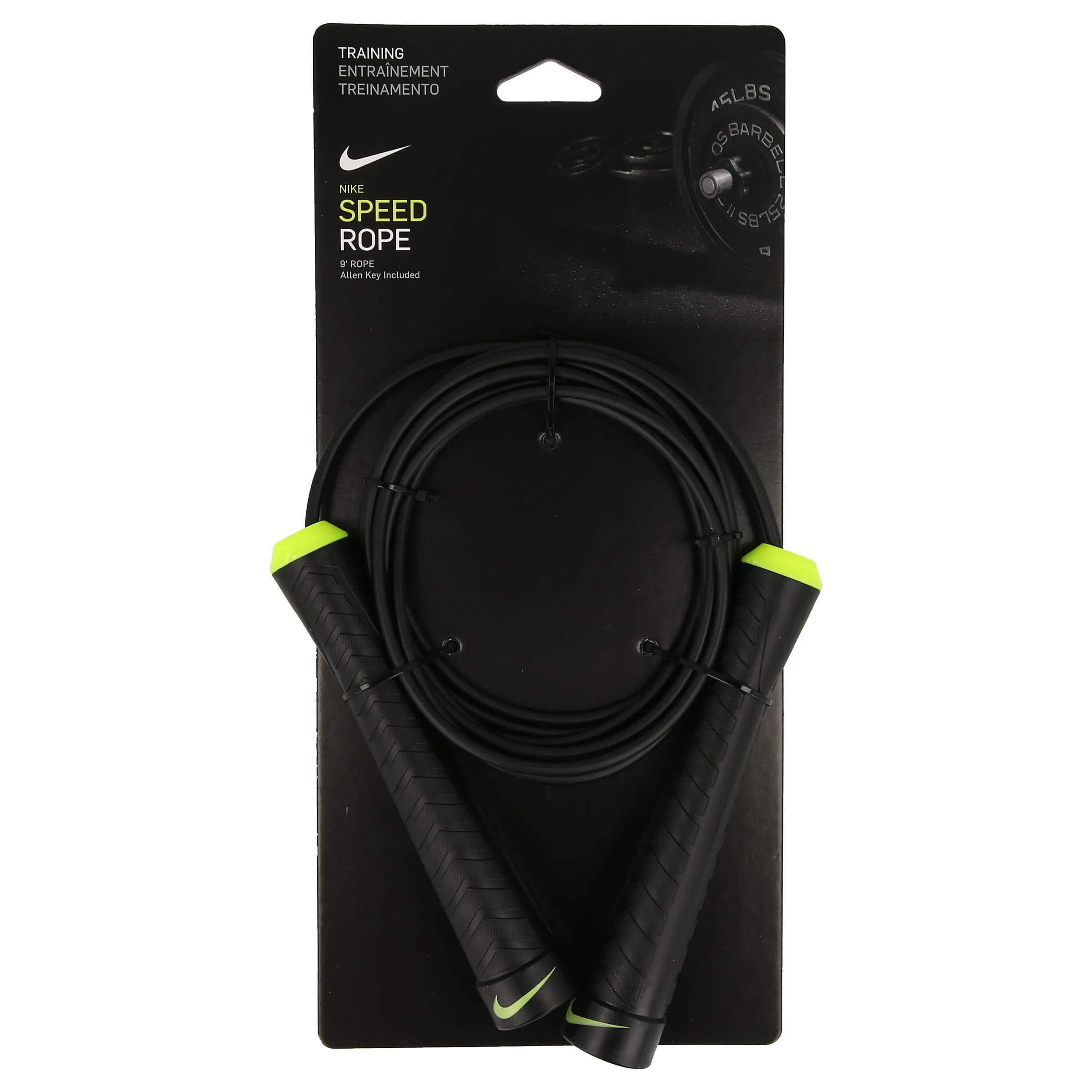 Nike Training Ropes Nike NIKE FUNDAMENTAL SPEED ROPE BLACK/VOLT | Sport Vision