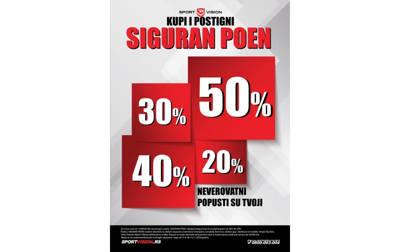  Siguran poen u Sport Vision prodavnicama