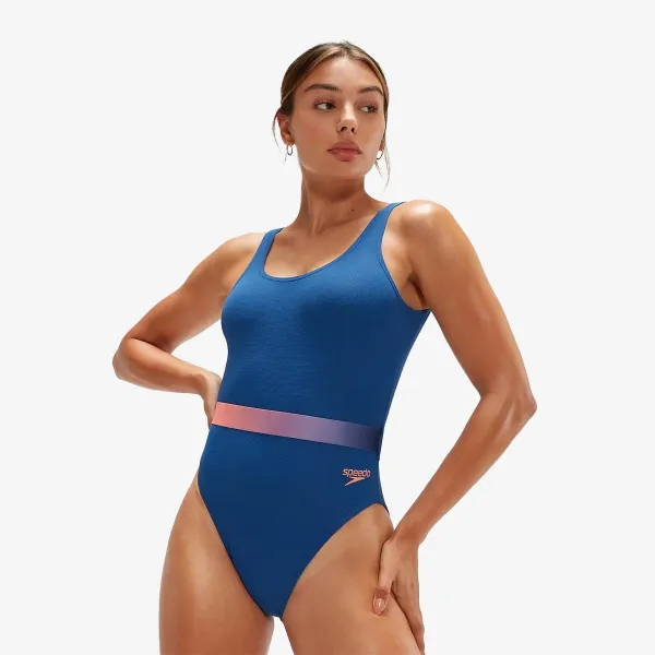 Speedo Belted Deep U-Back 1 Piece 