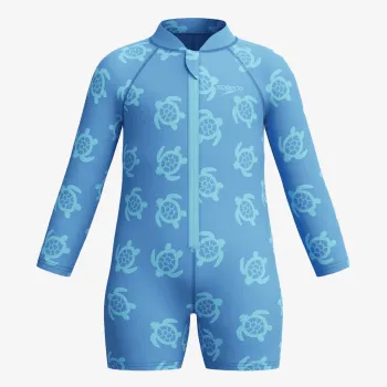 Speedo Long Sleeve Print Zip One Piece 