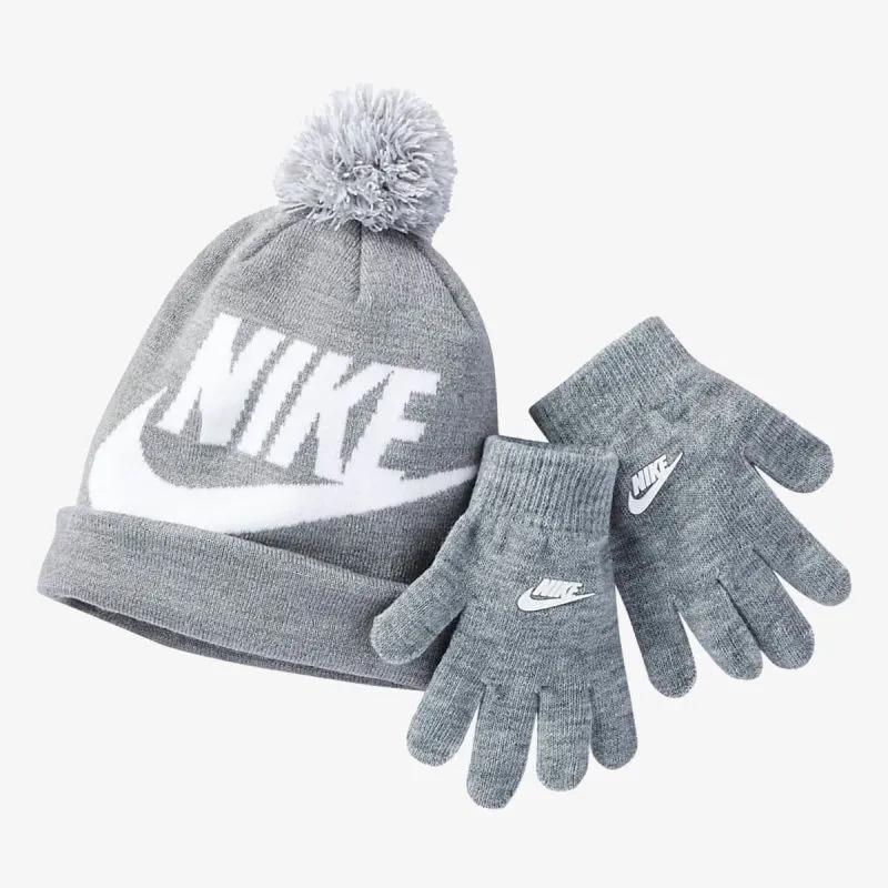 Nike Swoosh Pom Beanie and Gloves Set 
